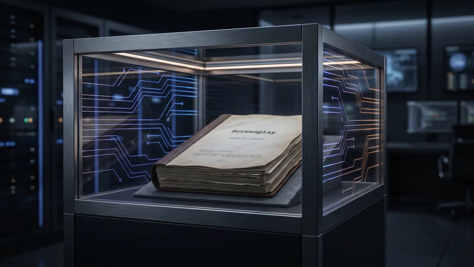 Confidential screenplay protected by layered encrypted digital systems